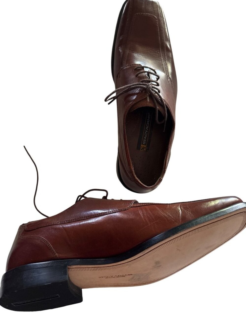 Stacy Adams Mens Brown Leather Oxford Dress Shoes Size 10M